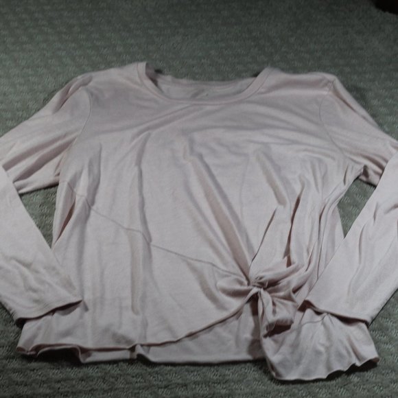 Vanilla Star Size XL Pale Pink Twist Long Sleeve Shirt - Picture 1 of 5